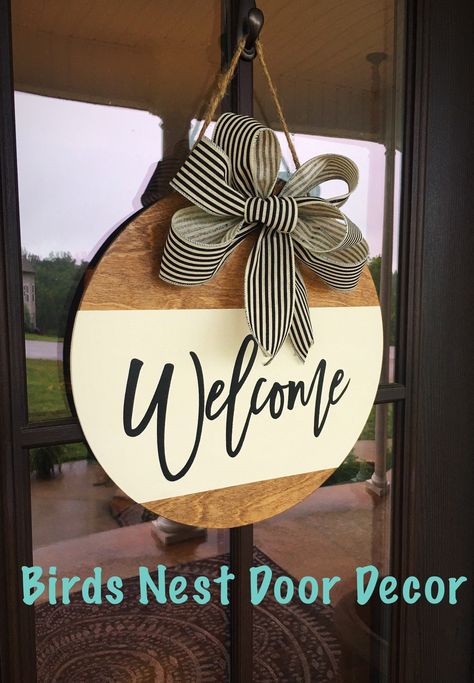 Pumpkin Bunting, Farmhouse Door Hanger, Solid Stain Colors, Solid Stain, Welcome Signs Front Door, Welcome Door Hanger, Farmhouse Door, Door Hangers Diy, Pumpkin Garland