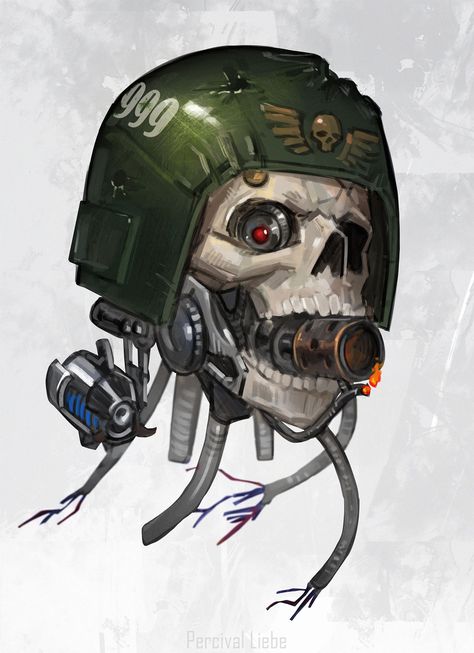 Servo-Skull by Anna Maslennikova (Percival Liebe) - 40K Gallery Servo Skull Warhammer 40000, Chapter Master 40k, Warhammer Servitor, Warhammer 40k Concept Art, Servitor 40k, Warhammer 40k Psyker, Warhammer 40000 Art, Servo Skull, Warhammer 40k Rpg