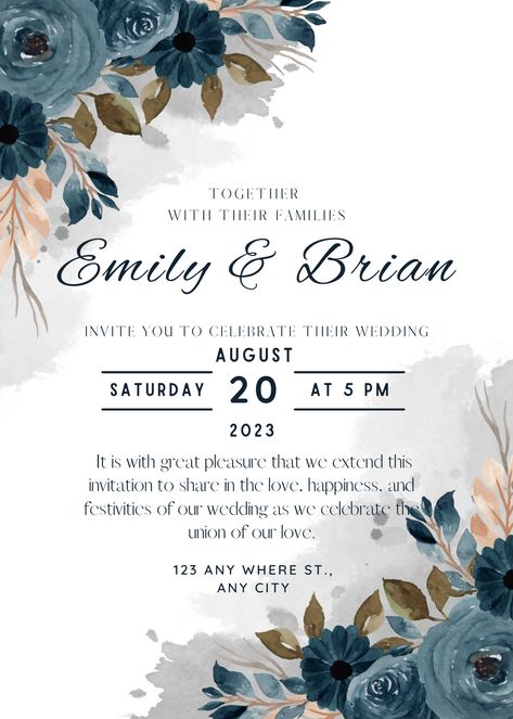 The digital wedding invitation is a beautifully designed electronic invitation that encapsulates the couple's love story and sets the tone for their upcoming wedding celebration. It combines elegant aesthetics with the convenience and efficiency of digital communication. Invitation Template Wedding, Leaves Sketch, Electronic Wedding Invitations, Wedding Venue Locations, Black And Gold Marble, Digital Wedding Invitations, Template Wedding, Digital Weddings, Invitation Card Design