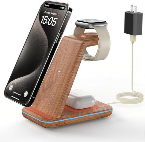 JoyGeek 3 in 1 Charging Station for Apple Devices, Wireless Charger Stand for iPhone 15/14/13/12/11/SE/X/8 Pro Max Plus Mini, Charging Dock for Apple Watch Ultra/8/SE/7/6/5/4/3, AirPods Pro 2/3/2 : Cell Phones & Accessories Apple Devices, Charger Stand, Apple Watch Ultra, Watch Ultra, Charging Dock, Charging Station, Airpods Pro, Wireless Charger, Phones Accessories