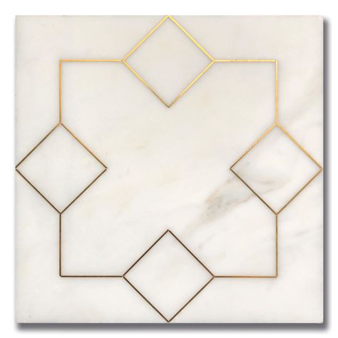 Wish Hope Calacatta (H) w/ Brass | Products | AKDO Tile Dealers Indian Tiles, Art Nouveau Bathroom, Akdo Tile, Inlay Flooring, Flooring Pattern, Inlay Design, Coffee Table Furniture, Wedding Decors, Entryway Dining Room