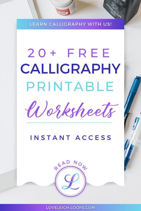 Looking for free printable calligraphy worksheets for beginners? Browse these free beginners worksheets from Loveleigh Loops! Whether you need a faux calligraphy worksheet, a worksheet with big lines, an alphabet practice sheet, or a printable PDF for flourished calligraphy, this value of free printables from Loveleigh Loops has you covered. Download your free printables now! Calligraphy Worksheets Free, Calligraphy For Beginners Worksheets, Calligraphy Practice Sheets Free, Free Lettering Worksheets, Calligraphy Worksheets, Alphabet Practice Sheets, Christmas Fonts Alphabet, Letters Tattoo, Letters Ideas