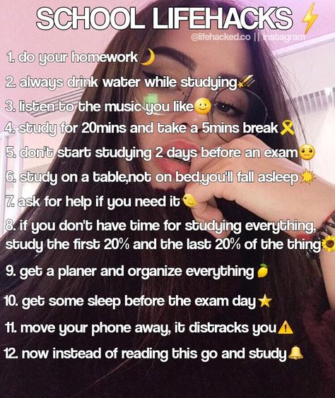 Follow : @lifehacked.co on insta⚠ School Life Hacks, Schul Survival Kits, 1000 Lifehacks, Middle School Survival, School Routine For Teens, Middle School Hacks, School Survival Kits, Studera Motivation, School Preparation