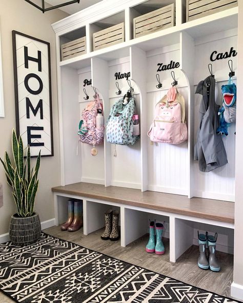 House Ideas On A Budget, Mudroom Remodel, Mudroom Makeover, House Upgrades, Entry Closet, House Organization, Mudroom Decor, Mudroom Design, Mud Room Storage