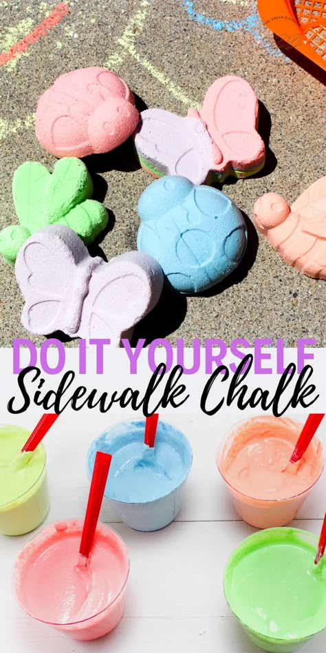 Today I’m sharing my quick and easy 3 Ingredient DIY Sidewalk Chalk. All sorts of colors, swirls, glow in the dark, let your imagination go and have fun making this simple chalk.  #DIYSidewalkChalk #DineDreamDiscover #CabinFever #SocialDistancing #Isolation #outdooractivity Sidewalk Chalk Ideas Easy, How To Make Chalk, Homemade Christmas Gifts For Kids, Christmas Presents For Children, Sidewalk Chalk Recipe, Diy Sidewalk Chalk, Homemade Sidewalk Chalk, Diy Sidewalk, Homemade Christmas Presents