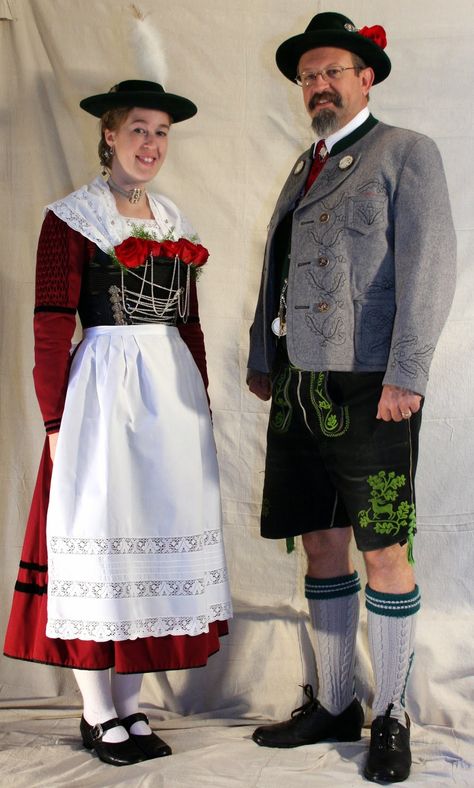 FolkCostume&Embroidery | Women's Costume of Miesbach region, Upper Bavaria, Germany German Wedding Dress, German Traditional Clothing, Traditional German Clothing, German Traditional Dress, Germany Outfits, German Clothing, German Costume, German Culture, German Outfit