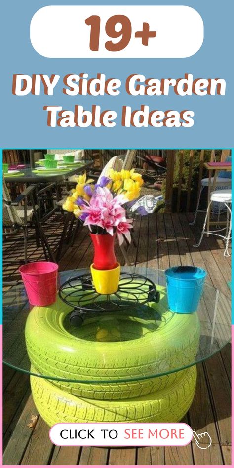 Enhance your outdoor oasis with these creative DIY garden table ideas that strike the perfect balance between style and practicality. Create a sleek minimalist table using concrete blocks and wood for a modern touch, upcycle old barrels or crates to achieve a rustic look, or craft a whimsical multi-tiered table from stacked planters. These versatile tables serve as ideal spots for displaying plants, placing drinks, or showcasing decorative items like lanterns. Stacked Planters, Garden Table Ideas, Diy Garden Table, Small Garden Table, Cucumber Health Benefits, Tiered Table, Coffee And Reading, Displaying Plants, Planting Potatoes