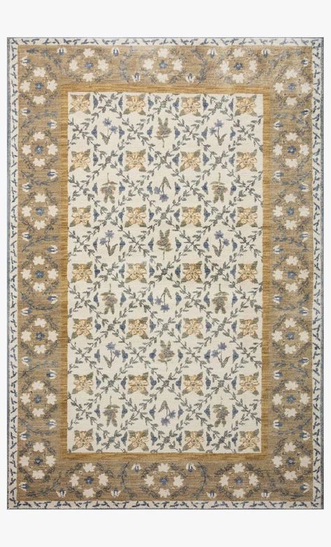 FIO-03 RP BELVEDERE GOLD | Loloi Rugs Humphrey Rug Loloi, Loloi Alchemy Rug, Yellow Floral Rug, Catalogue Inspiration, Lattice Design, Loloi Rugs, Detail Shop, 9x12 Rug, Round Area Rugs