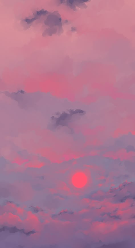 Blue Clouds Painting, Pink Illustration Art, Pink Illustration, Clouds Painting, Screen Savers Wallpapers, Minecraft Wallpaper, Graphic Arts Illustration, Pink Cloud, Canvas Painting Designs