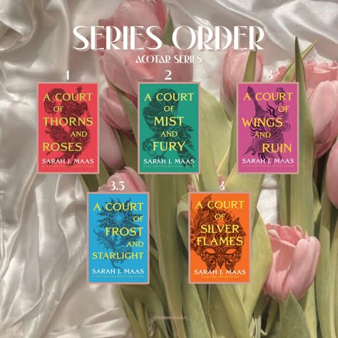 the correct order to read ACOTAR Series Acotar Series In Order, Sarah J Maas Court Series Books, Acotar Books In Order, Acotar Order, Acotar Book Series, Acotar Reading Order, Acotar Series Books, Acotar Book 1, Book Series Recommendations