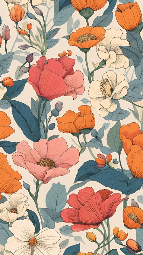 Wallpaper Backgrounds Boho, Floral Background Wallpapers, Boho Floral Wallpaper, Most Popular Wallpaper, Aesthetic Wallpaper Phone, Vintage Floral Prints, Floral Backgrounds, Wallpaper Iphone Boho, Floral Wallpaper Iphone