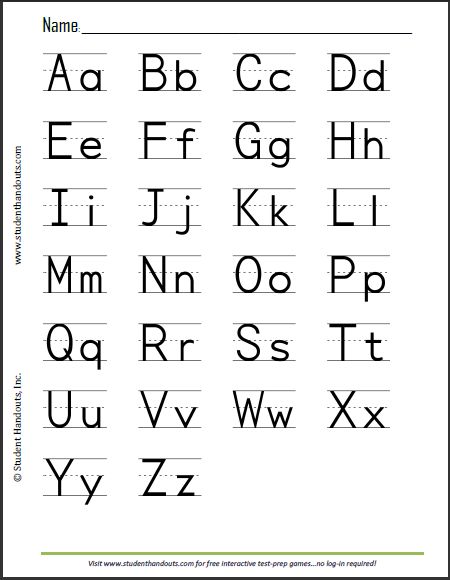 Free Printable Print Manuscript Handwriting Alphabet Handout for Kids...and a lot more!! Print Alphabet, Manuscript Alphabet, Handwriting Abc, A To Z Calligraphy Letters, Alphabet Sheet, Abc Handwriting, Print Letters Alphabet, Abc Writing, Alphabets Printable