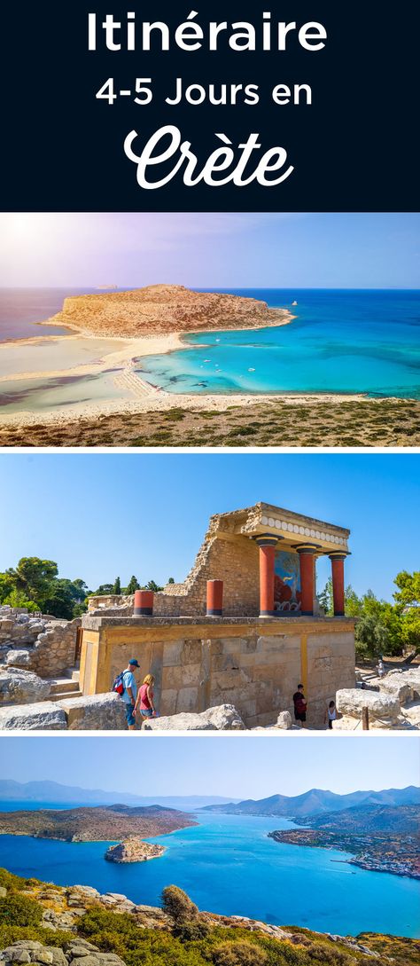 4-5 jours en Crète: le meilleur itinéraire! | Voyage Tips Beach Road Trip, Long Road Trip, Heraklion, Perfect Itinerary, Seaside Resort, Road Trip Fun, Boat Rental, Road Trip Itinerary, Most Beautiful Beaches