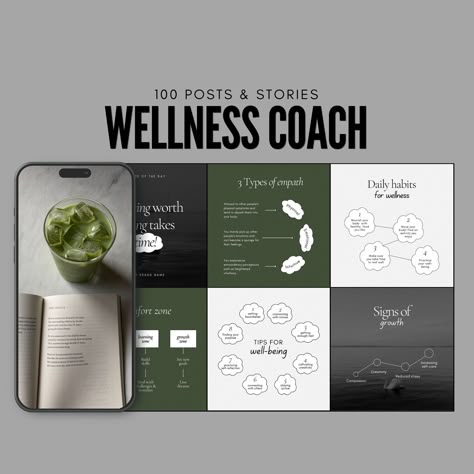 100+ professionally designed Instagram templates to help health and wellness professionals grow their business and reach a wider #Wellness_Coach_Branding #Sunscreen_Photoshoot #Health_Era #Holistic_Coach Fitness Coach Aesthetic, Wellness Instagram Feed, Wellness Color Palette, Wellness Campaign, Health Coach Branding, Holistic Coach, Free Mental Health, Instagram Branding Design, Coach Instagram