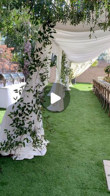 Wedding Party Backyard, Gazebo Wedding Reception, Transform Backyard For Wedding, Transform Backyard For Party, Fairytale Wedding Decorations Receptions, Backyard Fall Wedding Ideas On A Budget, How To Plan A Backyard Wedding, Floral Backyard Party, Patio Wedding Ideas