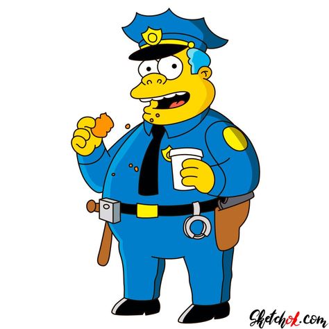 Chief Wiggum, Simpsons Drawings, Simpsons Characters, Matt Groening, The Simpson, Famous Cartoons, Favorite Cartoon Character, Homer Simpson, Policeman