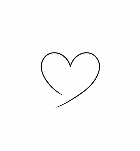 Simple Tattoos To Draw On Yourself, Easy Heart Tattoos, One Line Heart Tattoo, Heart Tattoo Template, Heart Simple Tattoo, Heart Line Art Simple, Love Fine Line Tattoo, Small Love Heart Tattoo, Hart Tattoo Design