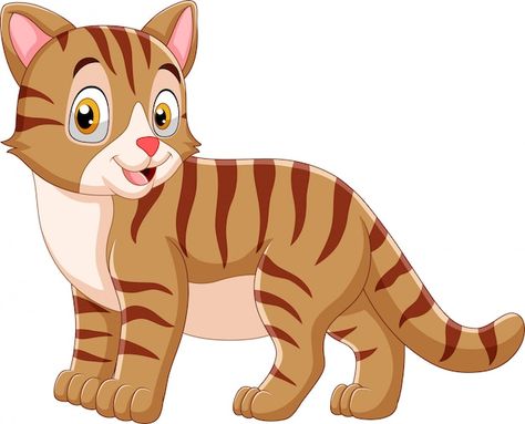 Vector smiling cat cartoon isolated on w... | Premium Vector #Freepik #vector #cute-cat #cat-cartoon #funny-cat #cat-tail Animation Schools, Gatos Cool, Animated Clipart, Smiling Cat, Cat Picture, Cat Happy, Cat Info, Image Cat, Animal Pins