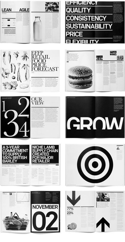 Black And White Editorial Design, Black And White Layout Design, Black And White Layout, Layout Editoriale, Design De Configuration, Mises En Page Design Graphique, Typography Book, Brochure Design Layout, Magazine Layouts