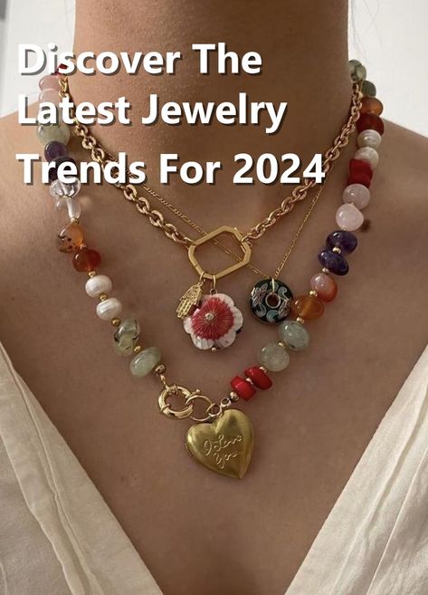 Looking to stay ahead of the fashion game? Dive into the latest jewelry trends for 2024! From statement earrings to layered necklaces, this pin has all the inspiration you need to elevate your accessory game. Stay stylish and on-trend with these must-have pieces. Earrings 2024 Trends, Necklace Trends 2024, Fall 2024 Jewelry Trends, Jewelry Trend 2024, Trend Accessories 2024, Trending Earrings 2024, Jewellery Trends 2024, Trending Jewelry 2024, Jewelry 2024 Trends