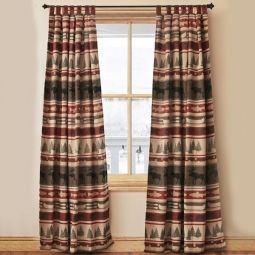 Moose Creek Drape Set Rustic Window Treatments, Cabin Room, Black Forest Decor, Rustic Window, Lodge Style, Lake Cabins, Lattice Design, Darkening Curtains, Curtain Valance