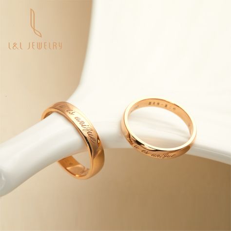 Wedding Ring With Name, Couple Ring Gold, Wedding Couple Ring, Couple Rings Gold, Couple Ring Design, Ring Name, 14k Gold Wedding Ring, Couple Band, Couples Wedding Bands