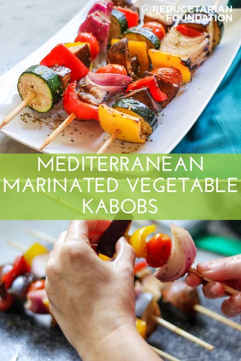 Grilled Vegetable Skewers Veggie Kabobs, Marinated Greek Vegetables, Grilled Veggies Skewers, Roasted Vegetable Skewers, Grilled Vegetable Appetizer, Greek Veggie Kabobs, Marinated Veggie Kabobs, Veggie Kabobs Marinade, Vegetable Kebab Recipes