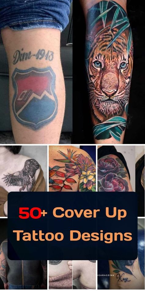 Welcome to our collection of hand tattoo cover-ups, where we have curated a variety of designs and options to help you conceal or transform your exist... Cover Up Calf Tattoo, Thigh Coverup Tattoos Women, Shoulder Coverup Tattoo For Men, Native American Cover Up Tattoos, Bird Coverup Tattoo, Back Tattoo Coverup Women, Purple Cover Up Tattoo, Low Back Tattoo Cover Up Ideas For Women, Tattoos For A Cover Up