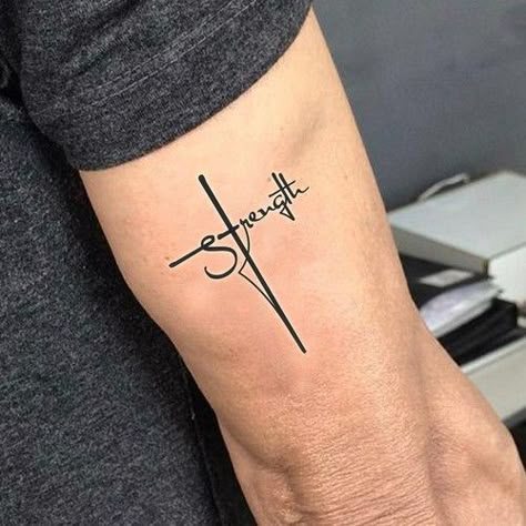 Strength Tattoo Design, Strength Tattoo Designs, Cross Tattoo On Wrist, Cross Tattoos For Women, Band Tattoo Designs, Cross Tattoo For Men, Wrist Tattoos For Guys, Cross Tattoo Designs, Strength Tattoo