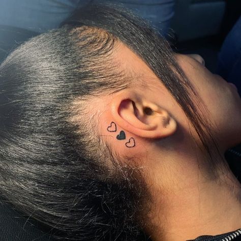 jae.’s Instagram video: “These were matching tatts 🥰  I’ll be accepting walk-ins starting next week monday-thursday only.” Love Heart Tattoo, Behind Ear Tattoos, Tattoo Behind Ear, Red Heart Tattoos, Girl Neck Tattoos, Small Heart Tattoos, Neck Tattoos Women, Tattoos For Black Skin, Red Ink Tattoos