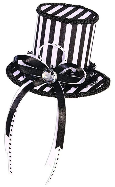 Forum Novelties Men's Mystery Circus-Mini Top Hat-Black/White, Standard Circus Performer Costume, Fantasy Circus, Circus Hat, Black And White Clown, Clown Accessories, Victorian Top, Circus Performer, Saved Pictures, Clown Hat