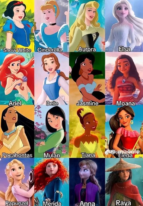 All Disney Princesses Names, All Disney Princesses Together Wallpaper, Brunette Disney Princess, Movie Names Ideas, Disney Princesses Halloween Costumes, All Of The Disney Princesses, Disney Princess List, Disney Princess Names, Disney Princess Halloween Costumes