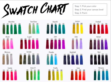 Pulp Riot Swatch Chart Hair Color Swatches, Hair Formulas, Pulp Riot Hair Color, Hair Education, Vivid Hair, Vivid Hair Color, Pulp Riot Hair, Color Formulas, Hair Color Formulas