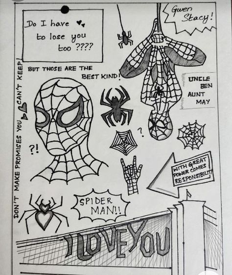 Spiderman Sketches, Image Dbz, Spiderman Drawing, Spiderman Art Sketch, Hand Doodles, Marvel Drawings, Sweet Revenge, Meaningful Drawings, Easy Doodles Drawings