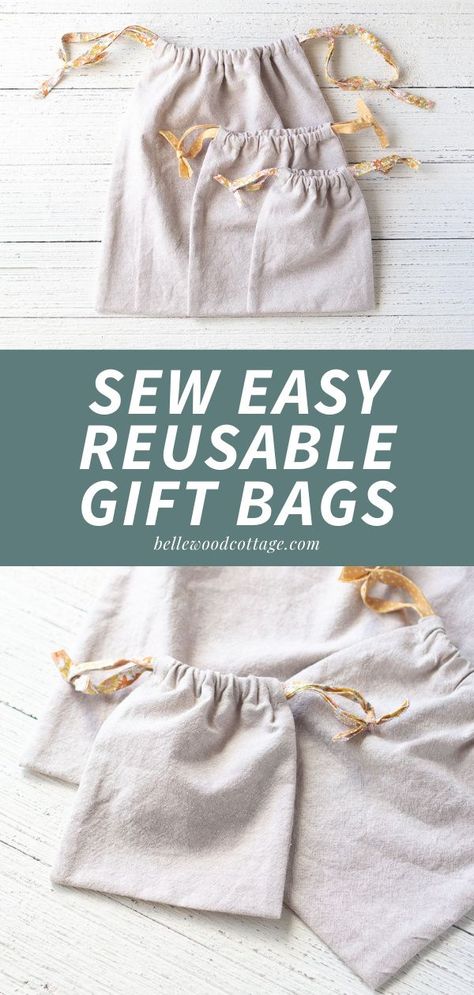 Diy Drawstring Gift Bag, How To Make Fabric Gift Bags, Bags Homemade, Making Drawstring Bags, Homemade Gift Packaging, Sewing Gift Bags How To Make, How To Make A Cloth Bag, How To Make Cloth Bags, Diy Cloth Gift Bags