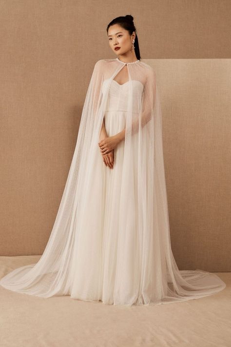 Wedding Capes, Veils, and Trains | Junebug Weddings Jenny By Jenny Yoo, Wedding Dress Cover, Bridal Coat, Bhldn Bride, Bhldn Wedding Dress, Bridal Shrug, Bridal Bolero, Anthropologie Wedding, Wedding Cape