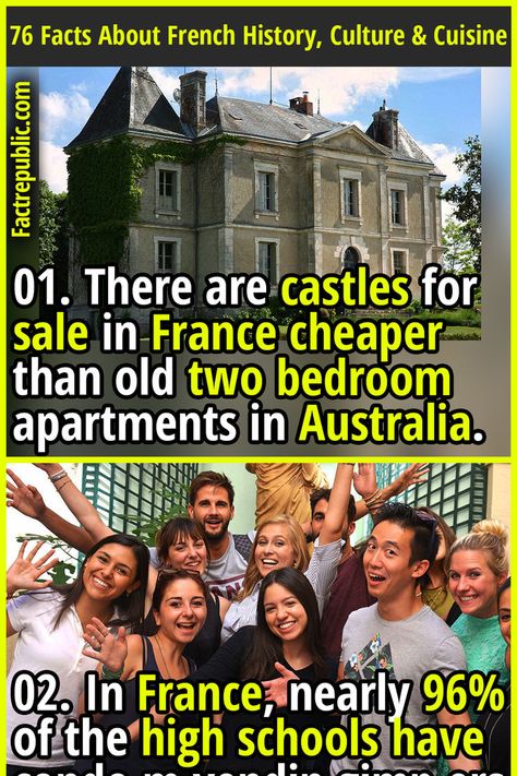 01. There are castles for sale in France cheaper than old two bedroom apartments in Australia. Castles For Sale, Paris Shooting, Air Image, About France, Fact Republic, French Castles, French History, Unbelievable Facts, Tv Station