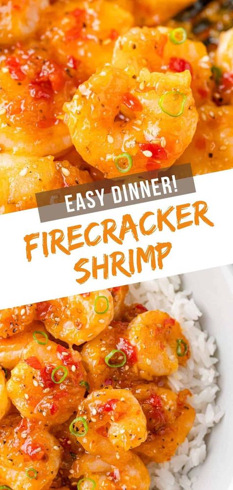 The flavor is poppin’ with this easy firecracker shrimp recipe! A sweet-and-spicy sauce makes the shrimp totally irresistible. Shrimp Mei Fun Recipe Chinese Food, Easy Spicy Shrimp Recipes, Vegetarian Shrimp Recipes, Recipes With Popcorn Shrimp, Pow Pow Shrimp, Recipes With Fried Shrimp, Sweet Chili Shrimp Tacos, Canned Tiny Shrimp Recipes, Firecracker Shrimp Sauce