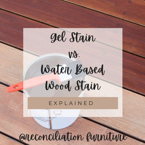 Gel Stain vs. Water Based Wood Stains- What’s the difference anyway? Gel Stain Colors On Oak, Gel Stain Floor, Writers Desk, Water Based Wood Stain, Furniture Painting Tips, Furniture Flipping, Wood Stains, Wood Stain Colors, Blue Gel