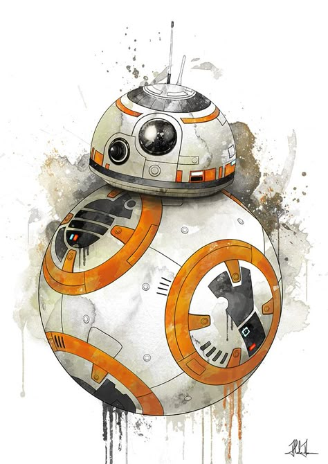 So I went to see the new Star wars movie the other day, guess who my favourite character was? If you want to follow me on Facebook; www.facebook.com/AlexAaasenArt… If you want to b... Ray Star Wars, Bb8 Star Wars, Star Wars Painting, Star Wars Bb8, Star Wars Droids, Star Wars Drawings, Star Wars Tattoo, Bb 8, Star Wars Comics