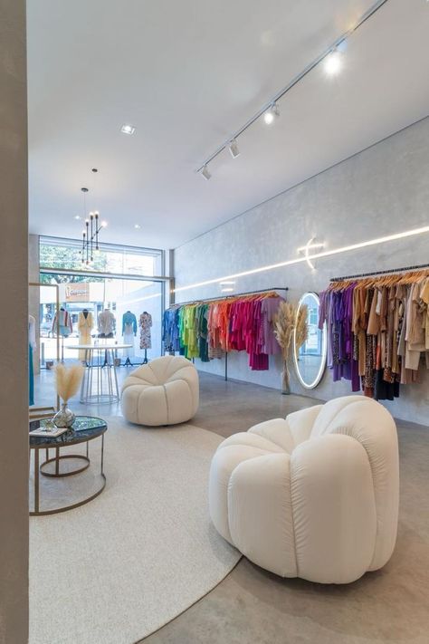 Boutique Decor Ideas Retail Store Design Modern, Elegant Retail Display, Male Clothing Store Interior, Clothes Store Ideas Design, Women Store Design, How To Make Your Boutique Stand Out, Clothing Boutique Decor Small Spaces, Funky Boutique Interior, Clothing Showroom Interior Design