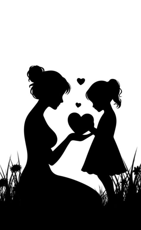 Mom And Daughter Images, Metaphorical Drawings, Drawings For Mom From Daughter, Mother And Daughter Wallpaper, Cute Mother And Daughter Drawings, Drawing Of Mother And Daughter, Mom And Two Daughters Drawing, Mom And Daughter Silhouette, Mom Daughter Drawing