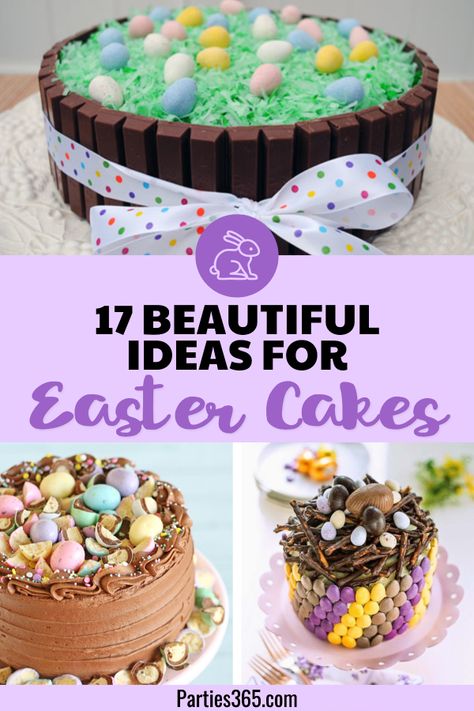 Easter Cake Desserts Ideas, Bunny Cake Recipes, Fancy Easter Cakes, Small Easter Cake Ideas, Simple Easter Cake Ideas, Easter Cake Chocolate, Decorated Easter Cakes Ideas, Chocolate Easter Cake Decorating Ideas, Easter Birthday Cake Ideas