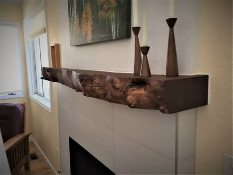 Hickory Fireplace Mantle, Live Edge Fireplace Mantel Mantle Ideas, Live Edge Fireplace Mantle, Live Edge Mantle Fire Places, Live Edge Wood Mantle, Fireplace With Live Edge Mantle, Wood Beam Mantel Fireplace, Live Edge Mantel Ideas, Cabin Mantle