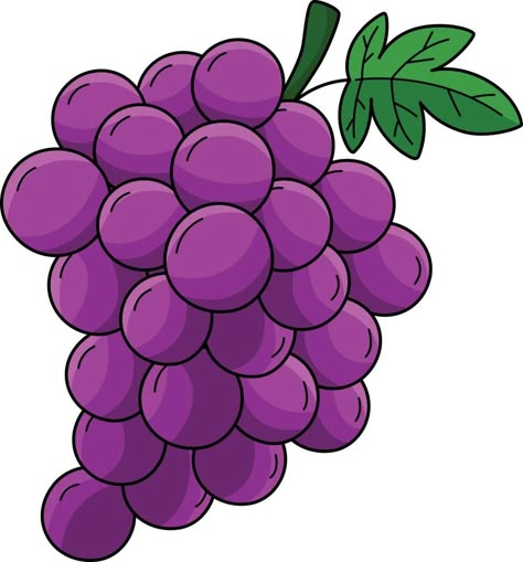 Grapes Fruit Cartoon Colored Clipart Illustration Grapes Clipart, Grape Drawing, Meal Plan For Toddlers, Purple Images, Grapes Fruit, Apple Illustration, Alphabet Drawing, Vegetable Cartoon, Fruit Clipart