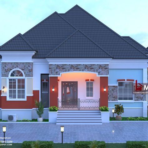 5 Bedroom Bungalow, Modern Bungalow House Plans, 4 Bedroom House Designs, Modern Bungalow House Design, Modern Bungalow Exterior, Plan Architecture, Bungalow Style House Plans, Bungalow Style House, Affordable House Plans