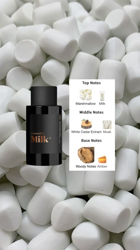 #perfume #beauty #commodity #milk #lactonic #gourmand #vanilla #matcha #marshmallow Commodity Milk, Marshmallow Perfume, Seductive Perfume, Fragrance Lab, Fragrances Perfume Woman, Vanilla Perfume, Perfume Collection Fragrance, Shower Skin Care, Smelling Good