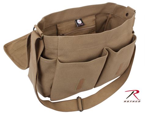 Rothco Vintage Washed Canvas Messenger Bag Military Messenger Bag, Messanger Bag, Vintage Messenger Bag, Small Laptop, Canvas Messenger Bag, Vintage Canvas, Everyday Bag, Cool Suits, Pita