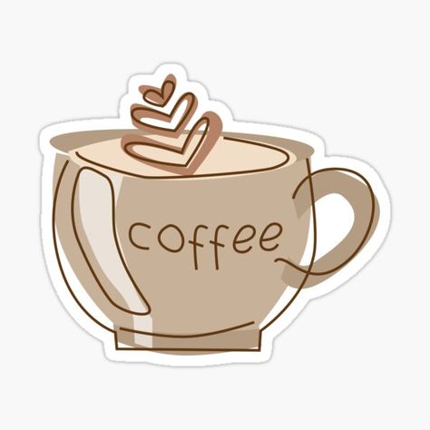 Sticker Illustration, Drink Stickers, Cute Laptop Stickers, Coffee Wallpaper, Stickers Cool, Tumblr Stickers, Scrapbook Stickers Printable, Coffee Stickers, Food Stickers