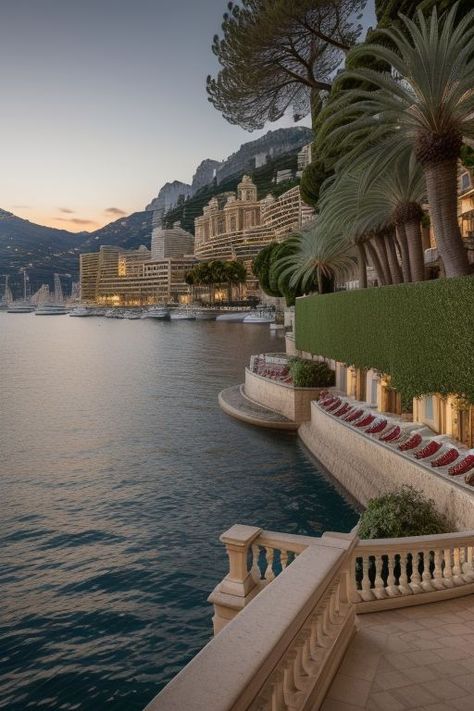 Monaco Sunset Monaco City Aesthetic, Monaco Travel Aesthetic, Monaco Wedding Aesthetic, Living In Monaco, Monaco Astethic, Monaco Landscape, Monaco Sunset, Monaco Winter, Monaco House